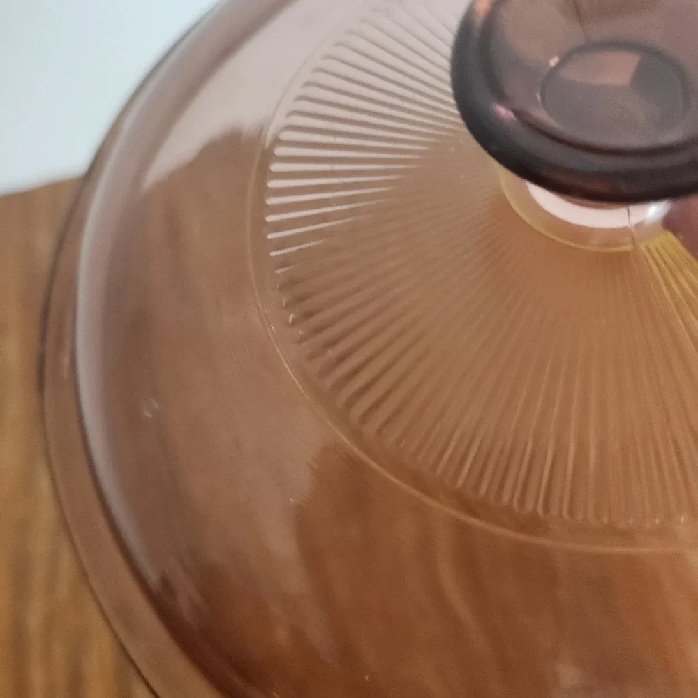 Visions Cookware Pyrex 1.5C #6 Cranberry‎ Glass Lid Vtg Kitchenware Replacement